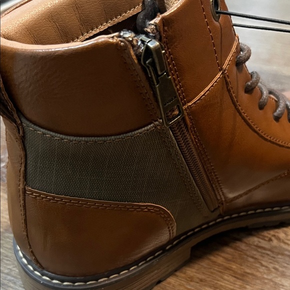 Steve Madden Men's Tan Leather Lace-Up Boots - Picture 8 of 15